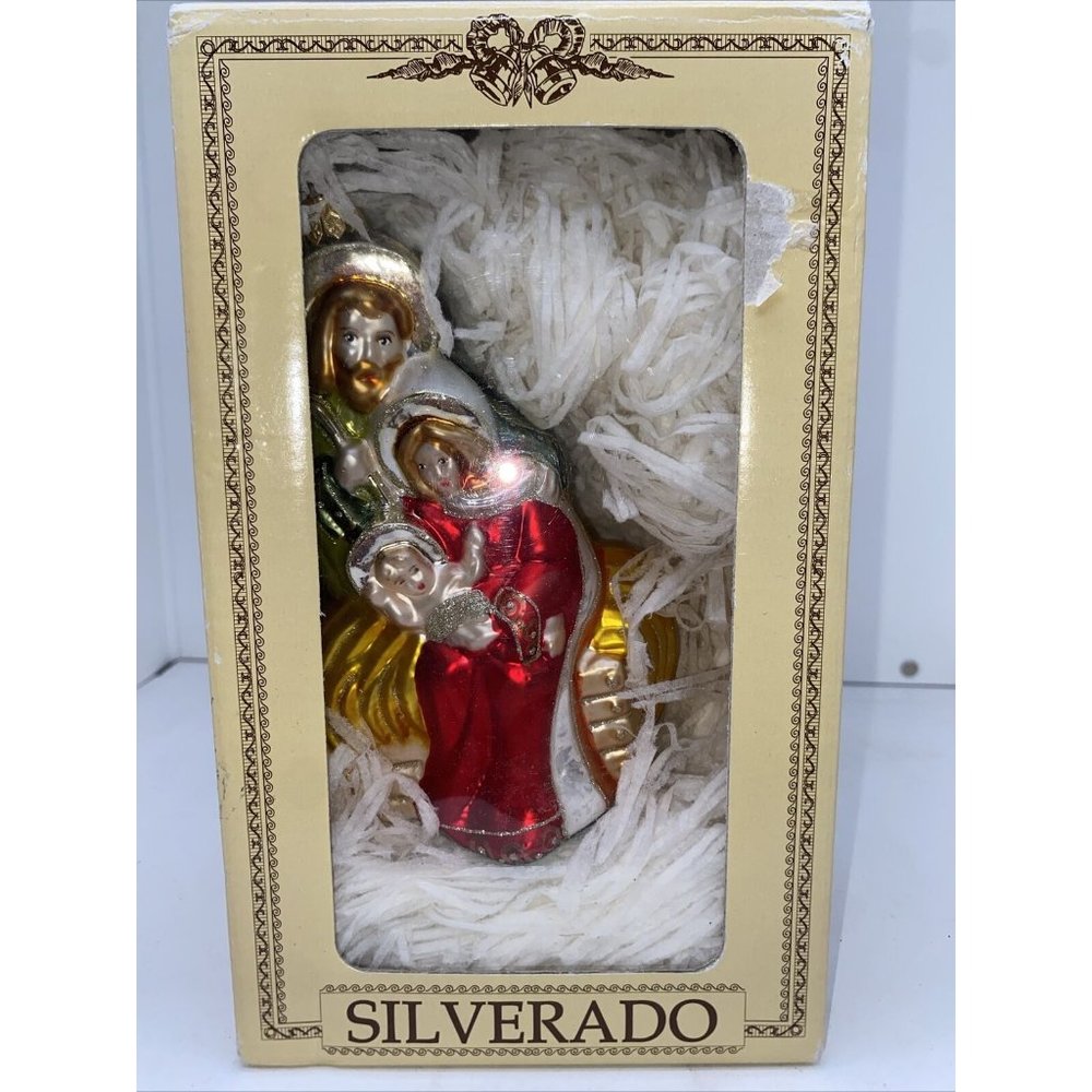Silverado Blown Glass Christmas Ornament Holy Family Joseph Mary Jesus Poland